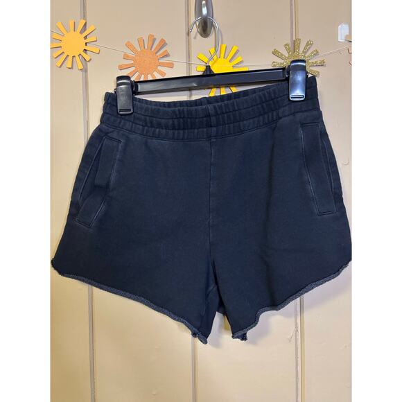 aerie Pants - Aerie black sweat shorts raw hem extra small
